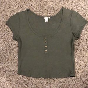 Army Green Crop Top